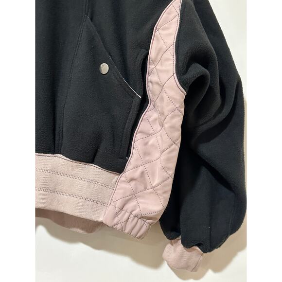 Free People Movement Snow Day Hoodie Black Beige Size XS NWOT Active Warm Comfy - Picture 7 of 15